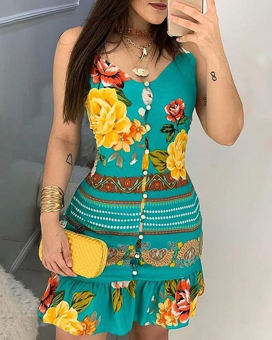 Vestido De Babado Floral