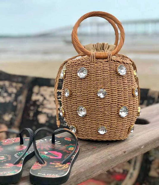 Bolsa de Praia de Palha Handmade - SEREIA DE LUXO BEACH WEAR