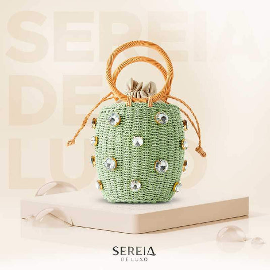 Bolsa de Praia de Palha Handmade - SEREIA DE LUXO BEACH WEAR