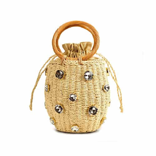 Bolsa de Praia de Palha Handmade - SEREIA DE LUXO BEACH WEAR