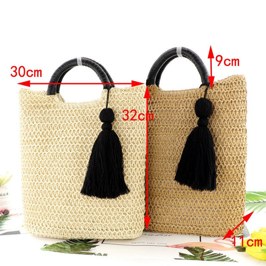 Bolsa de Praia de Palha Tâmara - SEREIA DE LUXO BEACH WEAR