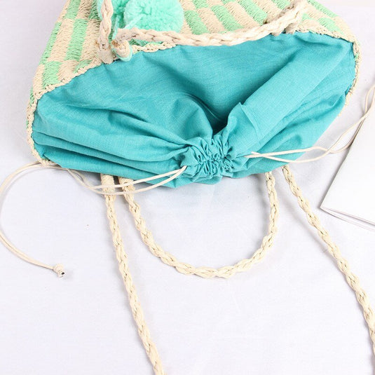 Bolsa de Praia de Palha Trançada Jeniffer - SEREIA DE LUXO BEACH WEAR