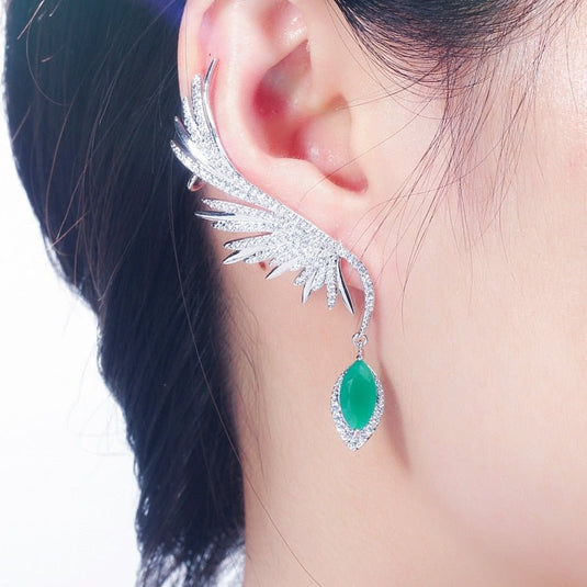 Brinco Ear Cuff de Zircônia com Gota - SEREIA DE LUXO BEACH WEAR