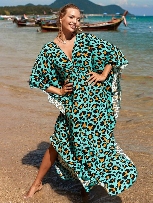 Saída de Praia Longa Estampada Maxi Kimono Beach - SEREIA DE LUXO BEACH WEAR