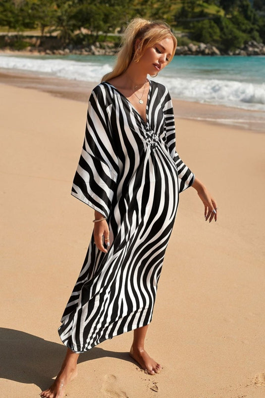 Saída de Praia Longa Estampada Maxi Kimono Beach - SEREIA DE LUXO BEACH WEAR