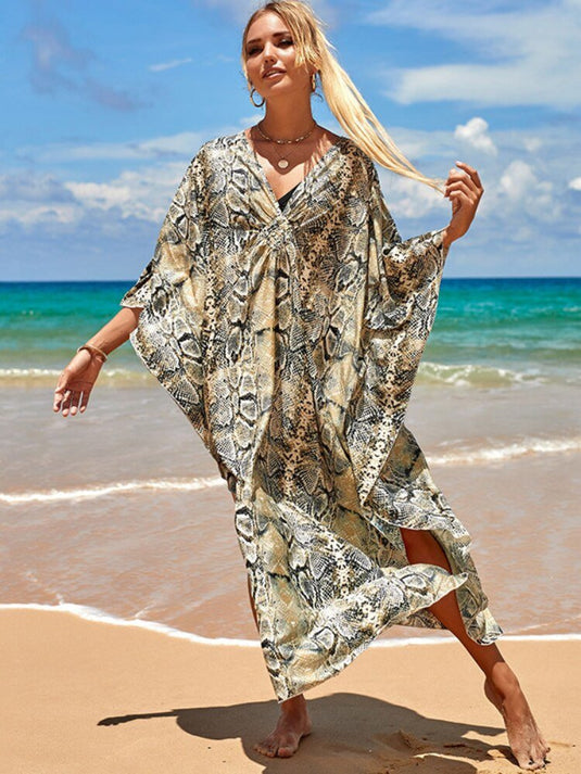 Saída de Praia Longa Estampada Maxi Kimono Beach - SEREIA DE LUXO BEACH WEAR