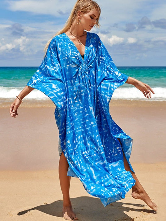 Saída de Praia Longa Estampada Maxi Kimono Beach - SEREIA DE LUXO BEACH WEAR