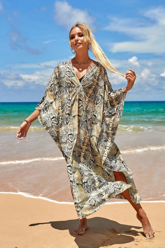 Saída de Praia Longa Estampada Maxi Kimono Beach - SEREIA DE LUXO BEACH WEAR