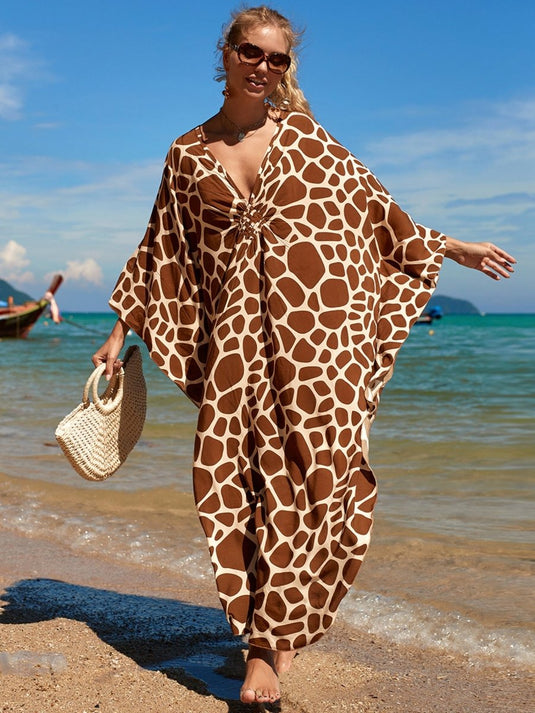 Saída de Praia Longa Estampada Maxi Kimono Beach - SEREIA DE LUXO BEACH WEAR