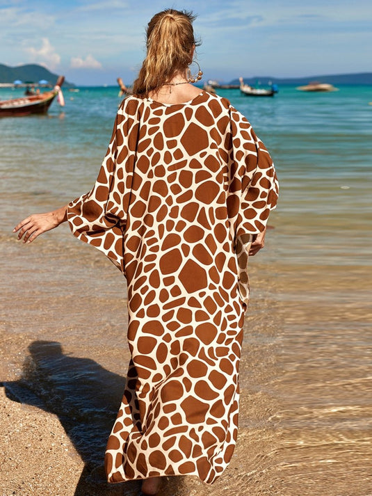 Saída de Praia Longa Estampada Maxi Kimono Beach - SEREIA DE LUXO BEACH WEAR