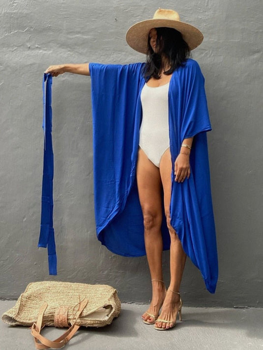 Saída de Praia Midi Kimono Liso Siri - SEREIA DE LUXO BEACH WEAR