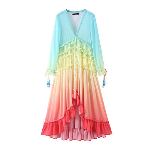 Saída de Praia Tie Dye Rainbow - SEREIA DE LUXO BEACH WEAR